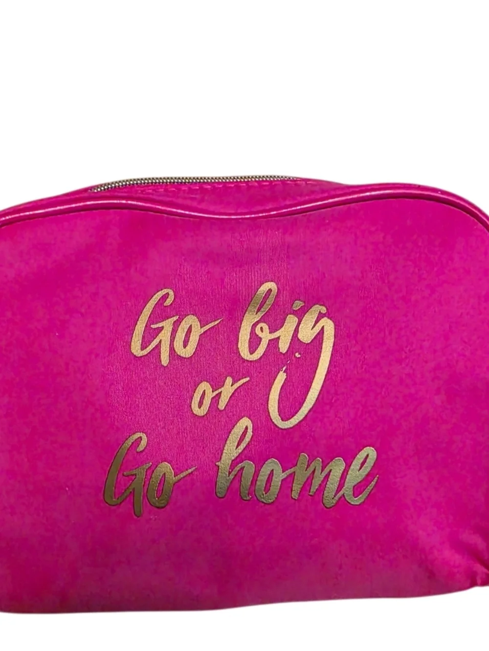 Lancôme Hot Pink Cosmetic Pouch with Gold Plate